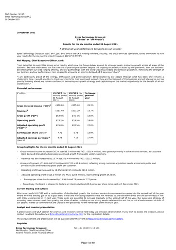 Thumbnail Bytes Technology Half-year Report 2021-h1
