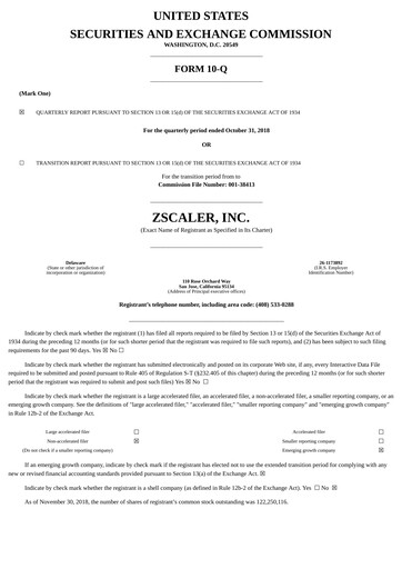 Thumbnail Zscaler Quarterly Report 2019-q1