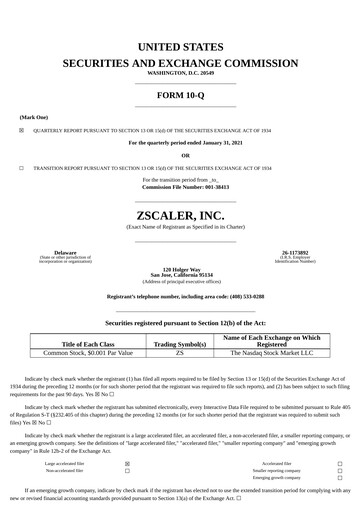 Thumbnail Zscaler Quarterly Report 2021-q2