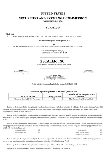 Thumbnail Zscaler Quarterly Report 2021-q3