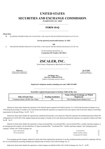 Thumbnail Zscaler Quarterly Report 2023-q2