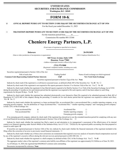 Vorschaubild Cheniere Energy
Partners Jahresbericht 2023