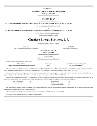 Thumbnail Cheniere Energy
Partners Quarterly Report 2026-q1