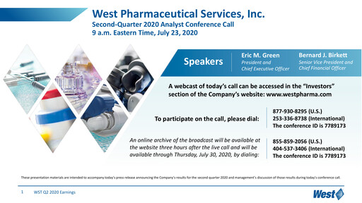 Thumbnail West Pharmaceutical Services Quarterly Report 2020-q2