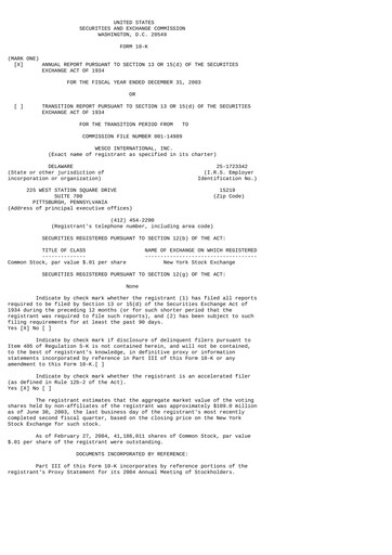 Thumbnail WESCO International
 Annual Report 2003