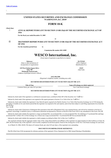 Thumbnail WESCO International
 Annual Report 2005