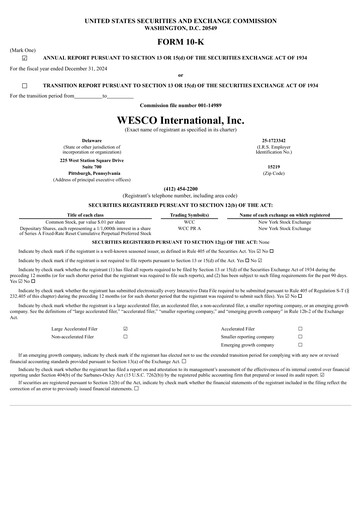 Thumbnail WESCO International
 Annual Report 2024