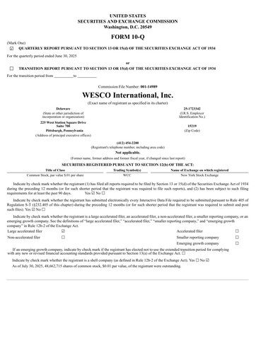 Thumbnail WESCO International
 Quarterly Report 2025-q2