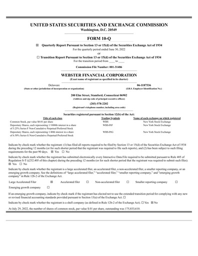 Thumbnail Webster Financial Quarterly Report 2022-q2