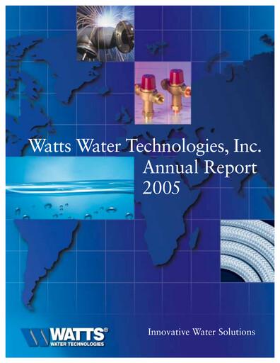Thumbnail Watts Water Technologies
 Annual Report 2005