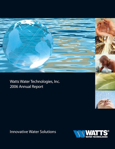 Thumbnail Watts Water Technologies
 Annual Report 2006