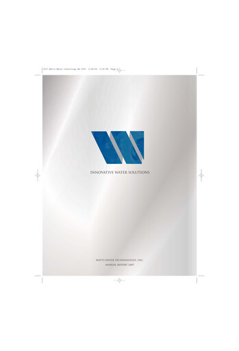 Thumbnail Watts Water Technologies
 Annual Report 2007