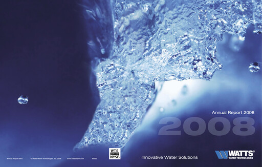 Thumbnail Watts Water Technologies
 Annual Report 2008