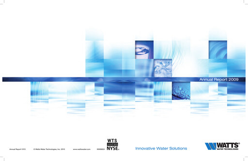 Thumbnail Watts Water Technologies
 Annual Report 2009