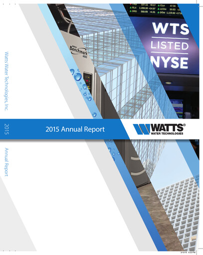 Thumbnail Watts Water Technologies
 Annual Report 2015