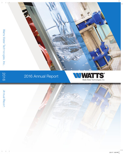 Thumbnail Watts Water Technologies
 Annual Report 2016