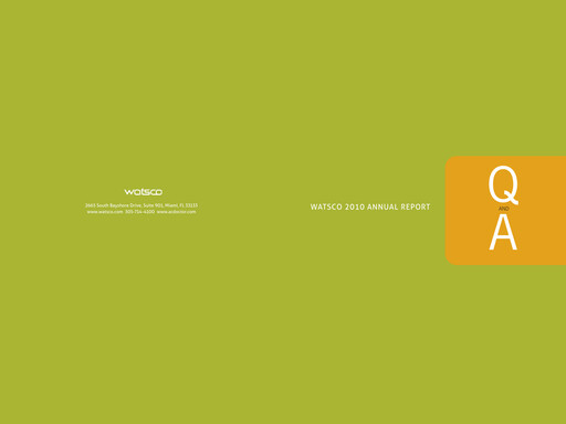 Thumbnail Watsco
 Annual Report 2010