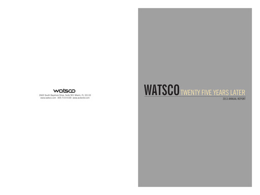 Thumbnail Watsco
 Annual Report 2013