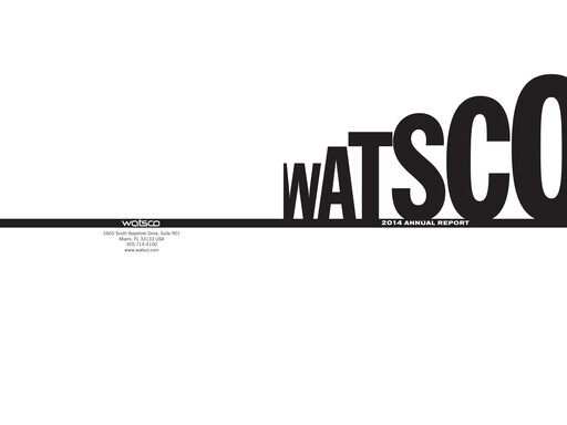 Thumbnail Watsco
 Annual Report 2014