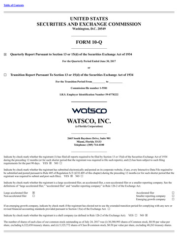 Thumbnail Watsco
 Quarterly Report 2017-q2