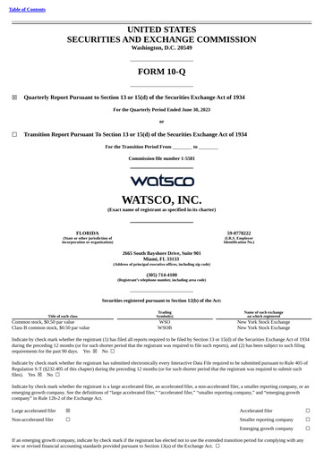 Thumbnail Watsco
 Quarterly Report 2023-q2