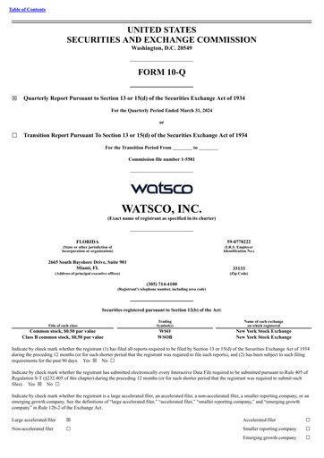 Thumbnail Watsco
 Quarterly Report 2024-q1