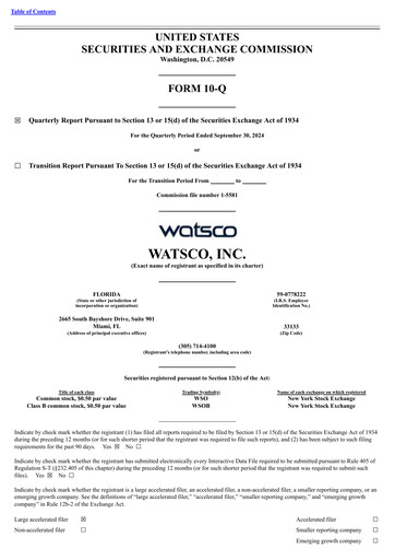 Thumbnail Watsco
 Quarterly Report 2024-q3
