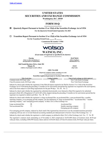 Thumbnail Watsco
 Quarterly Report 2025-q3
