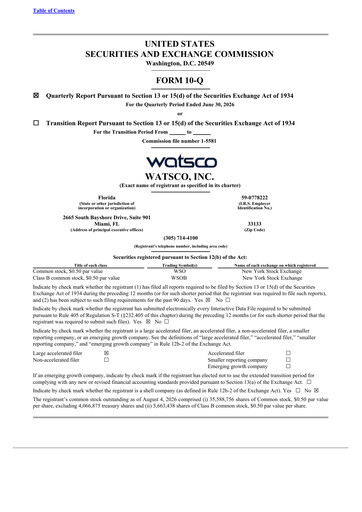 Thumbnail Watsco
 Quarterly Report 2026-q2