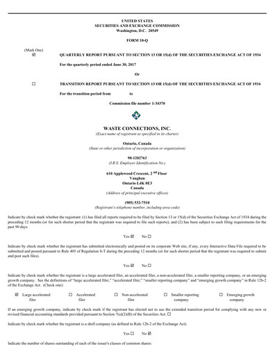 Miniature Waste Connections Rapport trimestriel 2017-q2