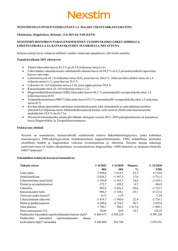 Thumbnail Nexstim Half-year Report 2021-h1