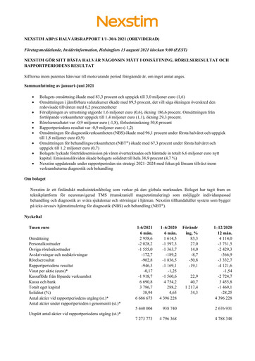 Thumbnail Nexstim Half-year Report 2021-h1