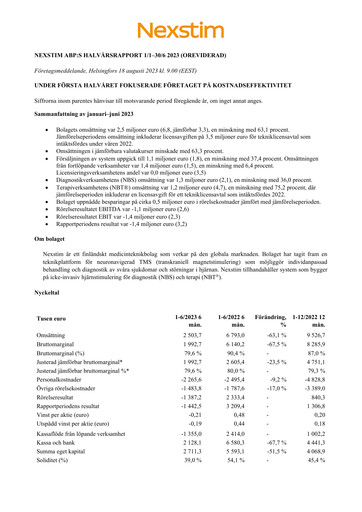 Thumbnail Nexstim Half-year Report 2023-h1