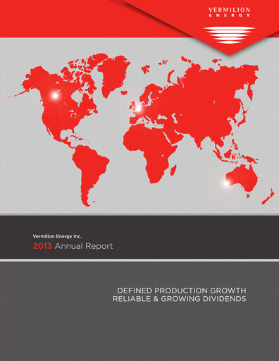 Thumbnail Vermilion Energy
 Annual Report 2013