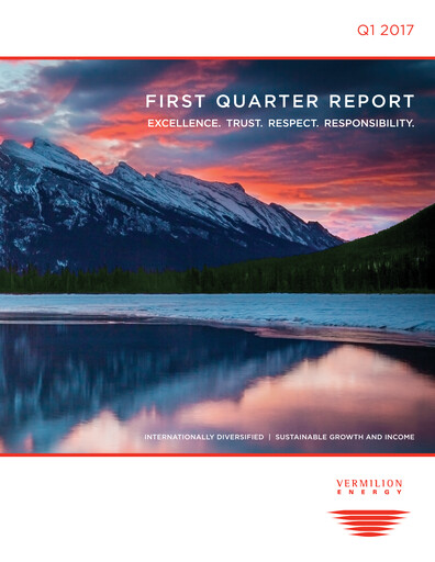 Thumbnail Vermilion Energy
 Quarterly Report 2017-q1
