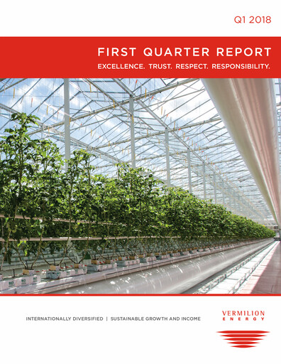 Thumbnail Vermilion Energy
 Quarterly Report 2018-q1