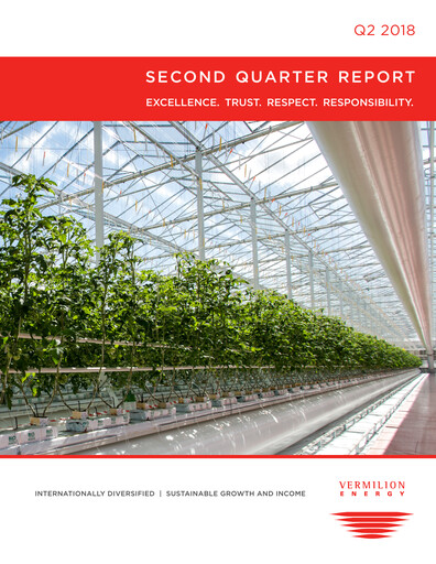 Thumbnail Vermilion Energy
 Quarterly Report 2018-q2