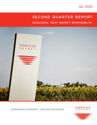 Thumbnail Vermilion Energy
 Quarterly Report 2021-q2
