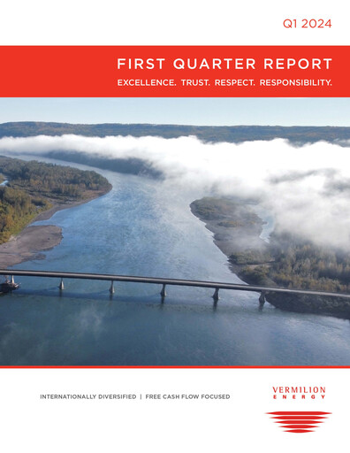 Thumbnail Vermilion Energy
 Quarterly Report 2024-q1