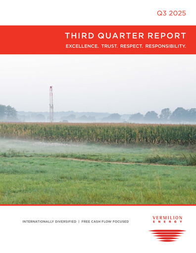 Thumbnail Vermilion Energy
 Quarterly Report 2025-q3