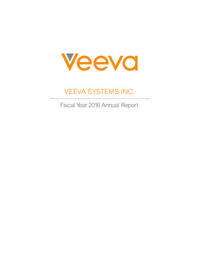 Thumbnail Veeva Systems Annual Report 2016
