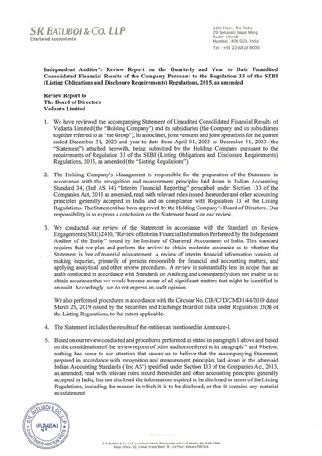 Miniature Vedanta Rapport trimestriel 2024-q3