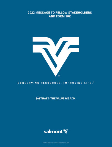 Thumbnail Valmont Industries
 Annual Report 2022
