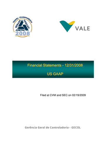 Thumbnail Vale Financial Statement 2008