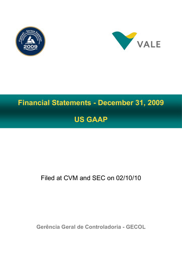 Thumbnail Vale Financial Statement 2009