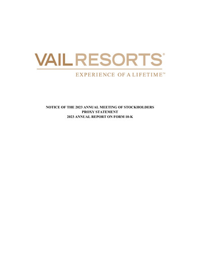Thumbnail Vail Resorts
 Annual Report 2023