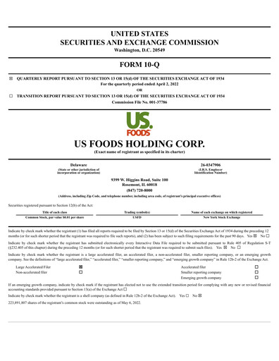 Thumbnail US Foods Quarterly Report 2022-q1