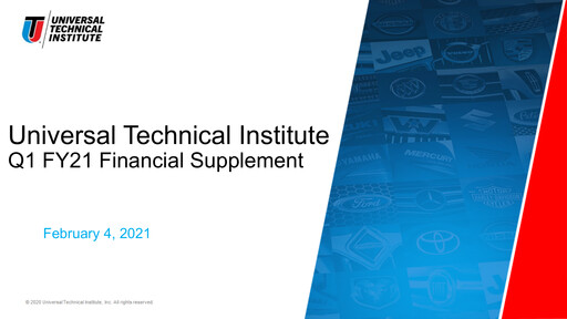 Vorschaubild Universal Technical Institute Quartalsbericht 2021-q1