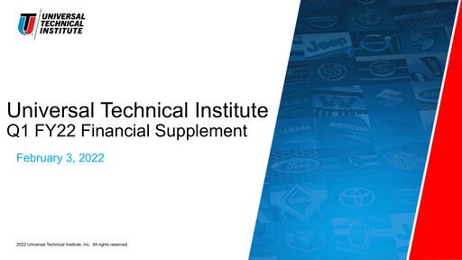 Vorschaubild Universal Technical Institute Quartalsbericht 2022-q1