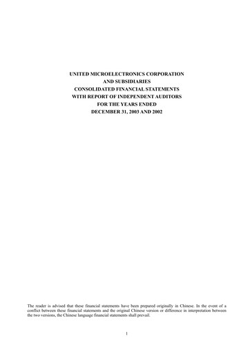 Thumbnail United Microelectronics Financial Statement 2003